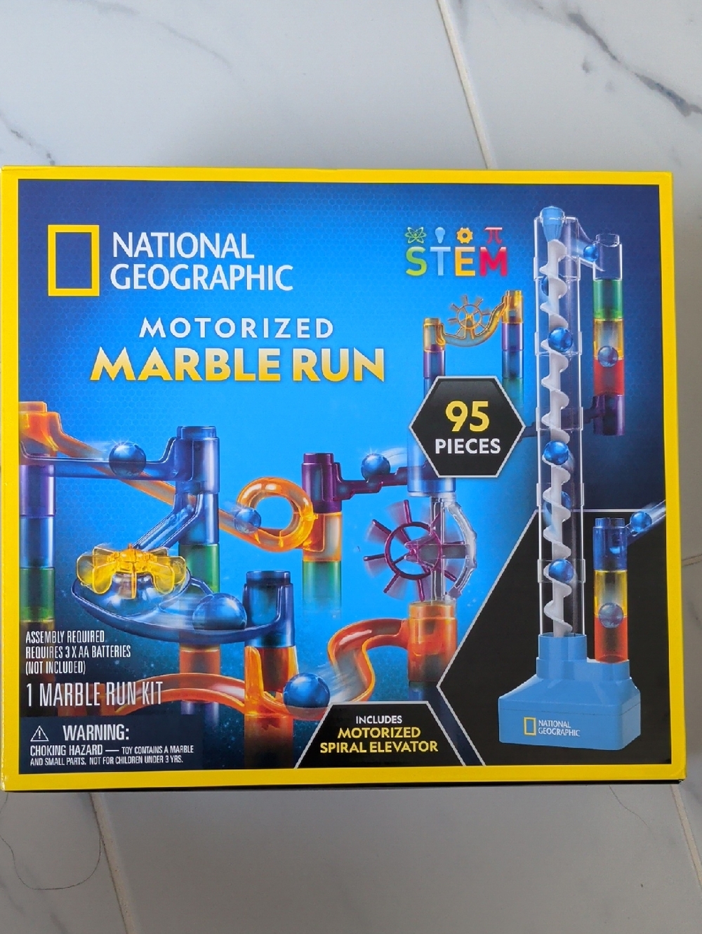 NIB National Geographic 95 Piece Motorized Marble Run Kit
